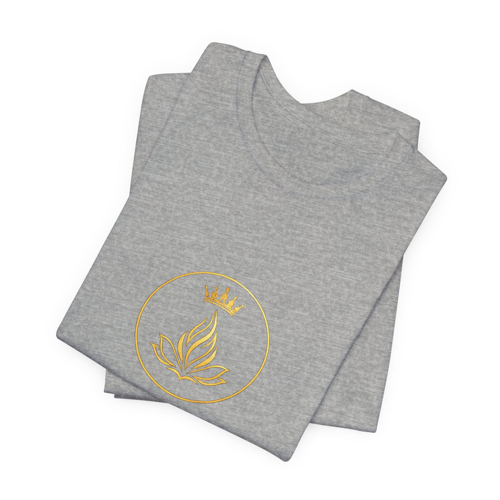 Sovereign Soul T-Shirt — Gold Crown Lotus Design with Hebrew Text