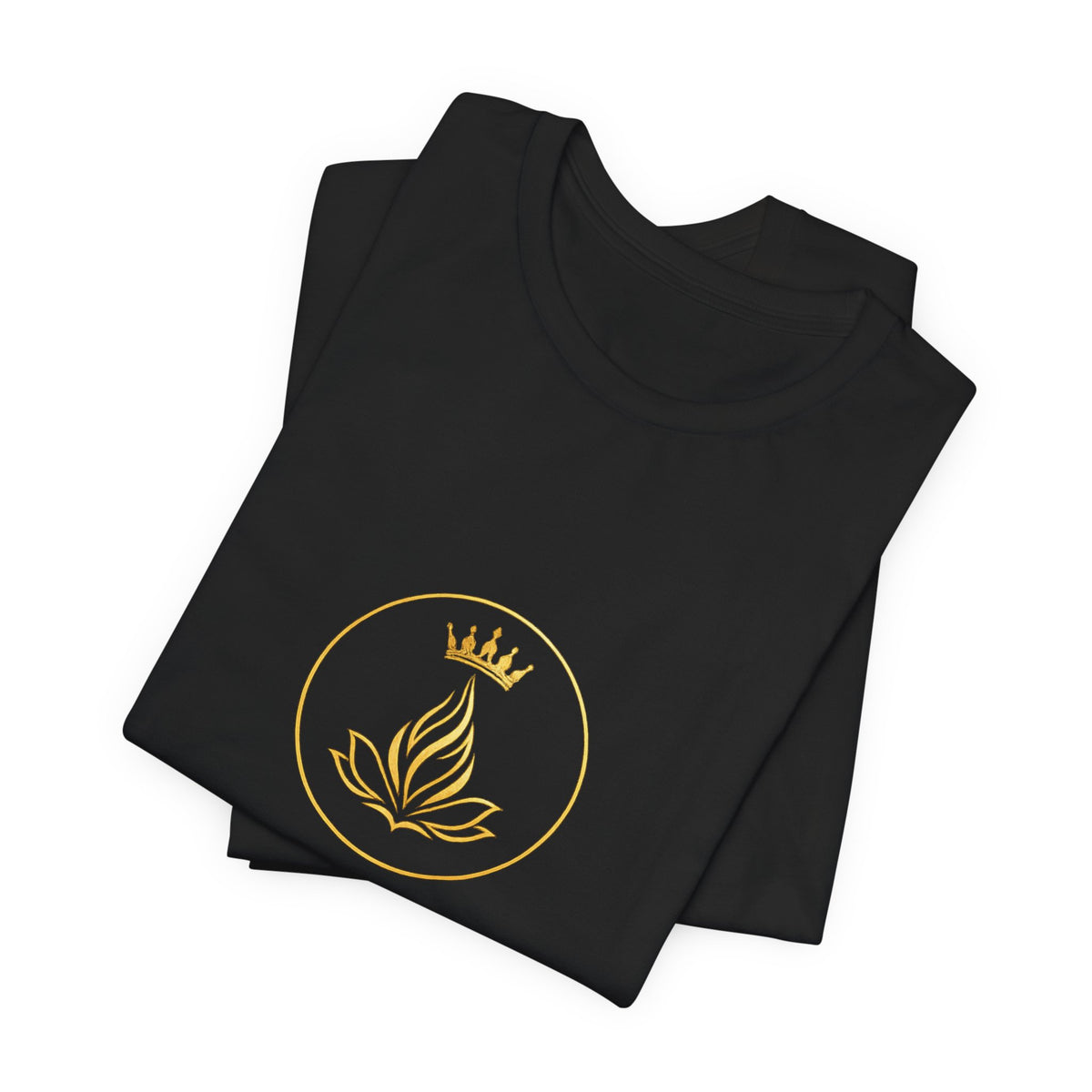 Sovereign Soul T-Shirt — Gold Crown Lotus Design with Hebrew Text