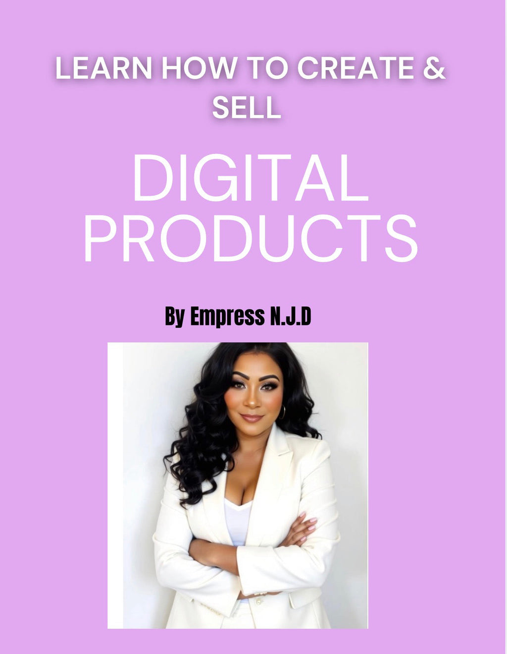Sovereign Soul .Store digital product creation guide featuring a professional woman in a white blazer on a pink cover