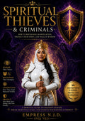 Sovereign Soul .Store Spiritual Thieves and Criminals guidebook cover featuring a woman in white armor and a crown.